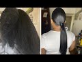 Sleek Ponytail on Natural Hair