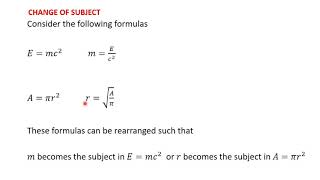 1 Introduction to Change of Subject