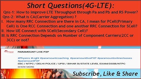 Improve Throughput in 4G(Pa & Pb & RS Power) and CA