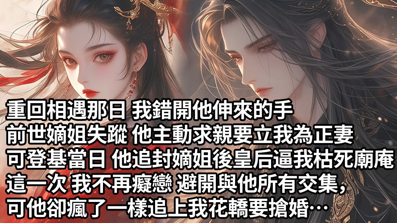【一口氣看完】重回相遇那日 我錯開他伸來的手，前世嫡姐失蹤 他主動求親要立我為正妻，可登基當日 他追封嫡姐後皇后逼我枯死廟庵，這一次 我不再癡戀 避開與他所有交集，可他卻瘋了一樣追上我花轎要搶婚…