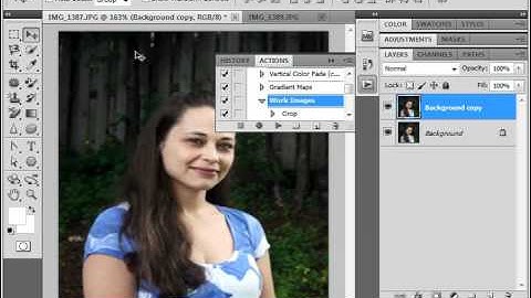 Photoshop CS5 Tutorial Playing Pre Loaded Actions Adobe Training Lesson 17.4