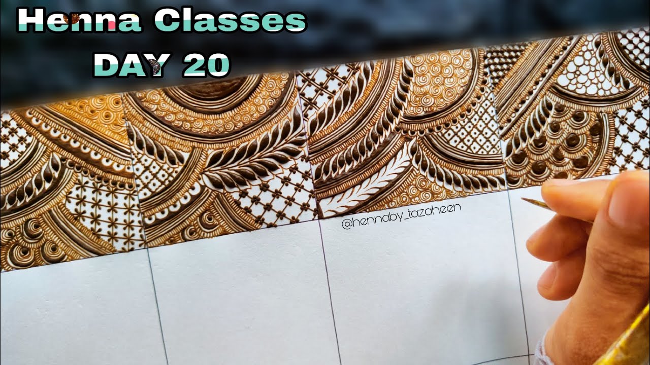 Tazaheen Henna Classes Day 20 ||Learn Detailed Henna with Tazaheen Henna Classes 2023