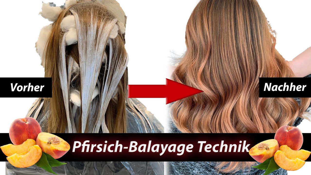 Pfirsich Balayage Paintings Freehand Technik Youtube