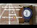 Full in hand review @zodiacwatches7624 Super Sea Wolf Pan Am World Time GMT ZO9412 new caddit
