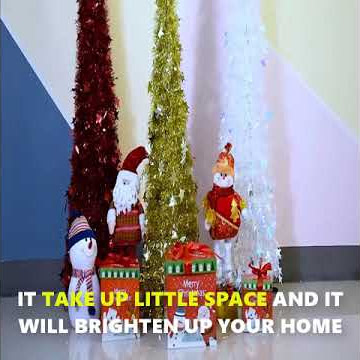 Pop Up 4ft Collapsible Tinsel Christmas Tree