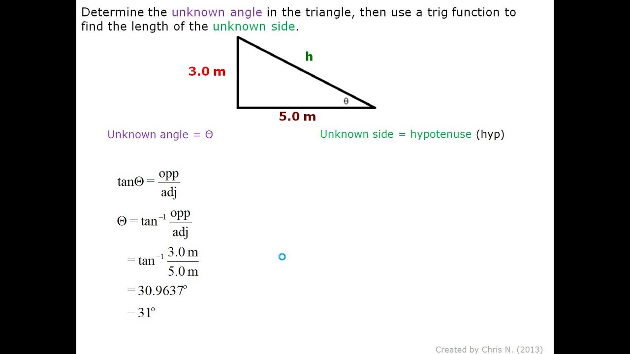 Using Sides To Find Angles In A Right Triangle