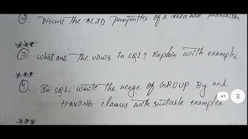 BCS403 | DBMS | Module-4,5| Very Important Questions for [ VTU ] 4th Semester 2022 Scheme