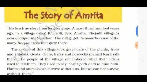 Class 4th EVS Chapter 4 The story of Amrita full explanation हिंदी में