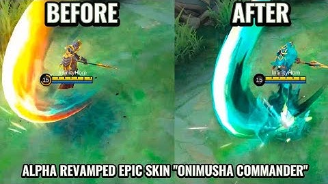 ALPHA ONIMUSHA COMMANDER REVAMP | ALPHA EPIC SKIN REVAMP | ALPHA REVAMP SKIN COMPARISON | MLBB