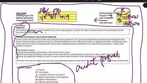 Example audit working paper
