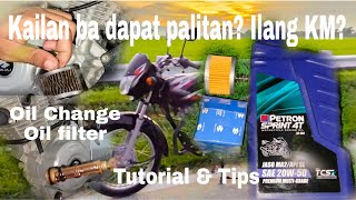 PAANO MAG CHANGE OIL AT MAG PALIT NG OIL FILTER NG bajaj ct125 #bajaj