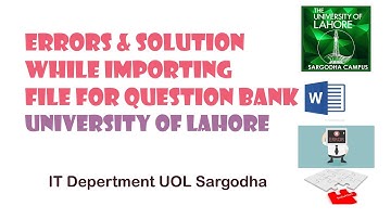 Errors & solution while importing File for question bank || Short method to create question bank