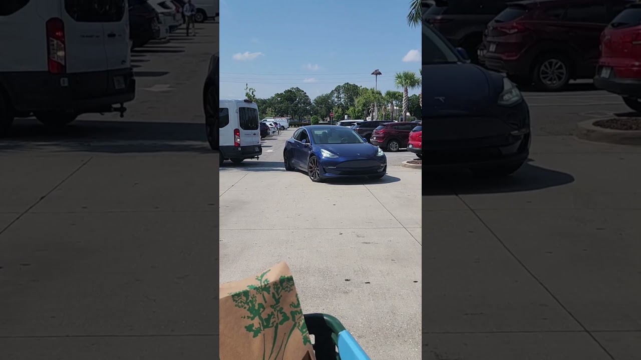 Self-Driving Car Feature Malfunctions in Busy Parking Lot