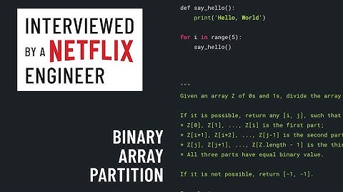 Binary array partition: Python interview with a Netflix engineer