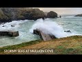Stormy seas at mullion cove lizard peninsula cornwall uk