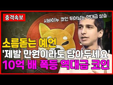 시바이누 코인 뛰어넘는 역대급 상승 '제발 이 코인 만원만 이라도 담아두세요' 인도 천재 소년의 10억 배 폭등 코인 소름돋는 예언