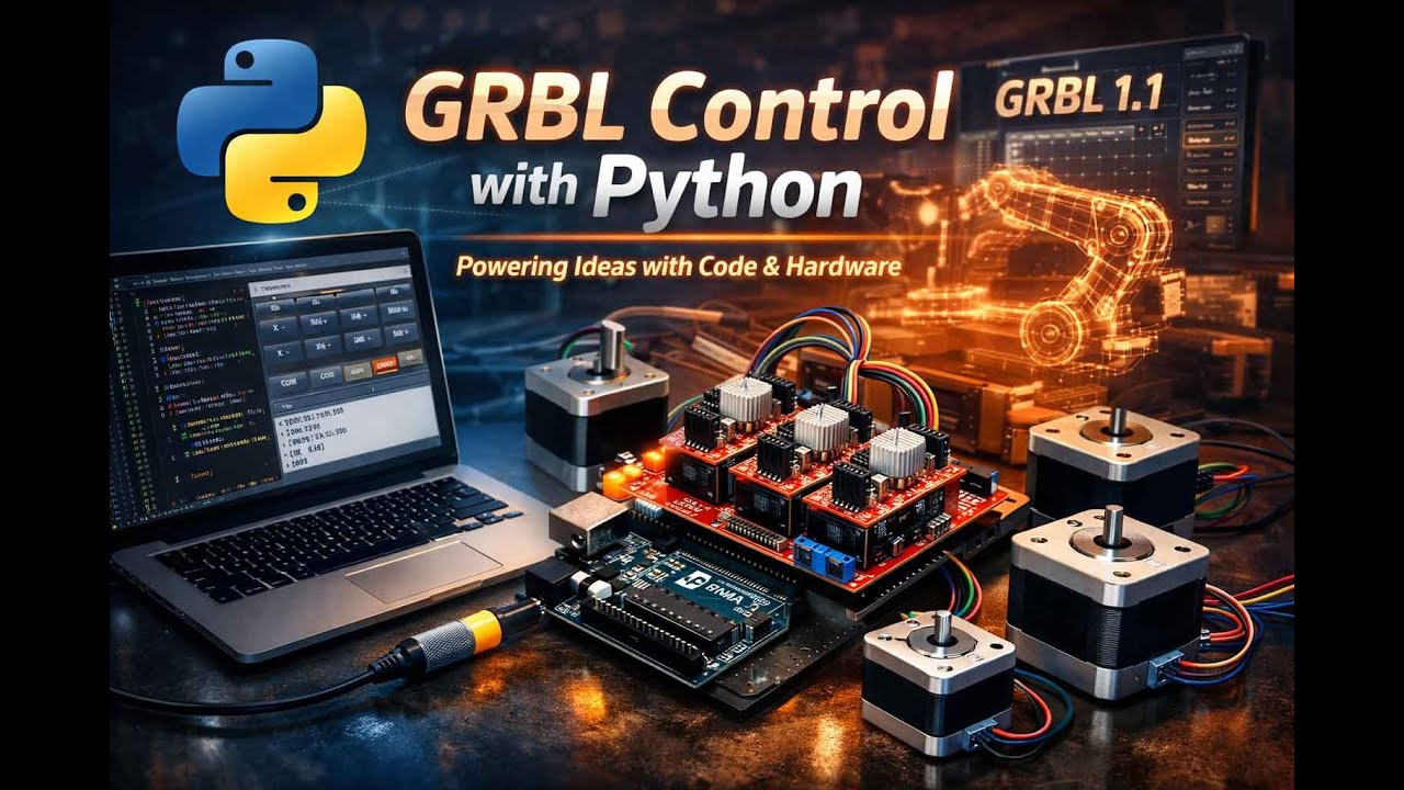 GRBL 1.1 + UNO + CNC Shield + 3 драйвера + 3 NEMA17, управляемый с ПК через Python GUI по USB