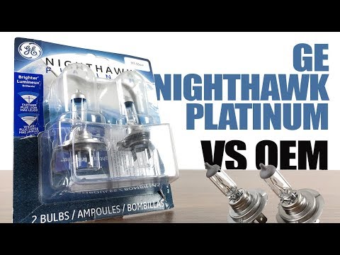 GE Nighthawk Platinum vs OEM / Original Headlight Bulbs Comparison