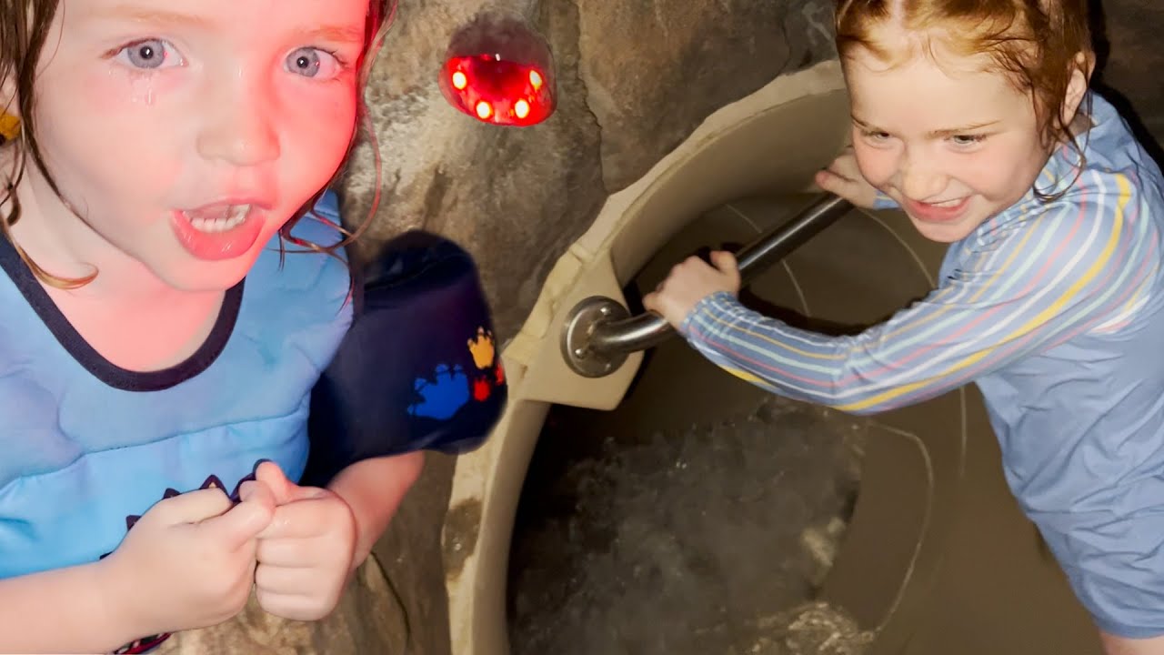 LATE NiGHT WATER SLiDE!!  Family Road Trip to Disney Hawaii after a Jungle Park adventure with Adley