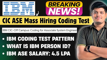 🔥IBM CIC Mass Hiring | IBM CIC Coding Assessment |IBM Coding Exam Pattern 2025 |IBM Person Record ID