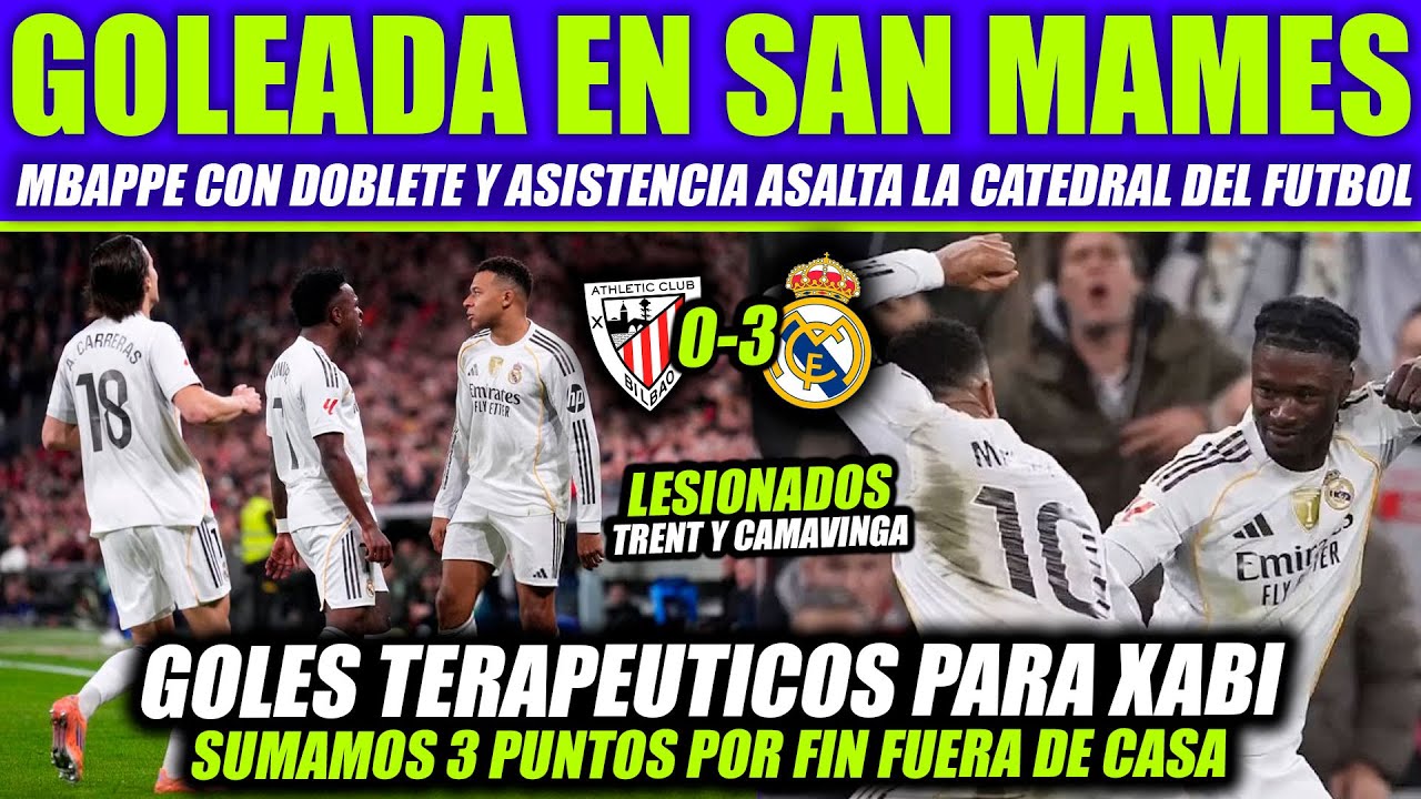 MBAPPE DESTROZA al ATHLETIC con DOBLETE y ASISTENCIA - EL MADRID GANA 0 ...