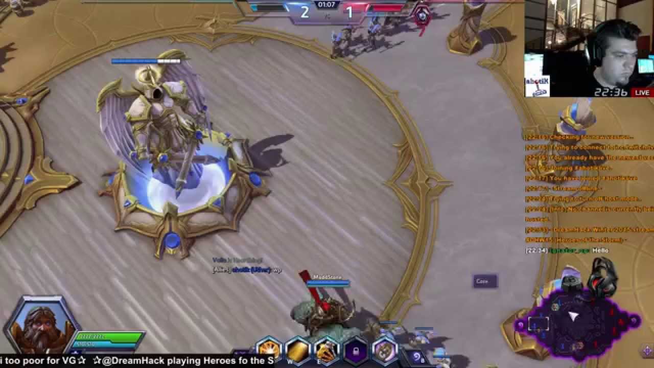 Heroes of the Storm match as Uther @ DreamHack
