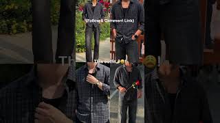 This outfit 😩🤌🏻!...(Best check shirt, very very high quality, dark grey check shirt, very stylish,
