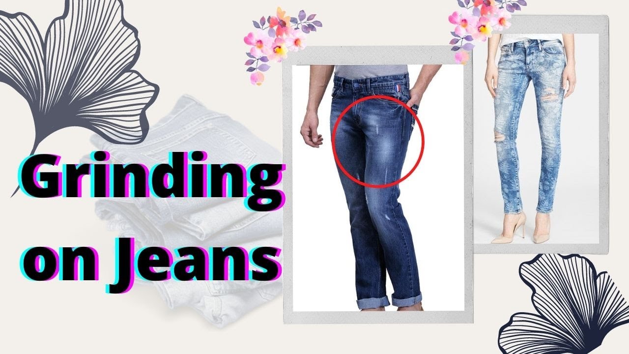 How to Grinding on Jeans pant by using paper pattern//Garments washing ...