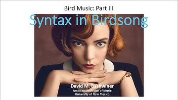 Syntax in Birdsong (Bird Music, Part III)