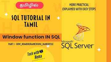 Window function in SQL |ROW_NUMBER| RANK|DENSE_RANK|NTILE | SQL in tamil | Tech with Hema Tamil #sql