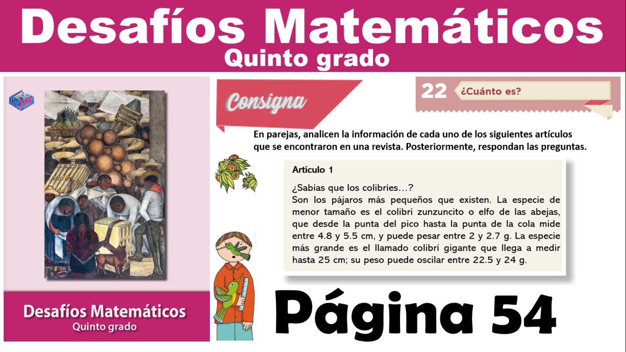 Página 54 del libro de desafíos matemáticos de quinto grado de primaria