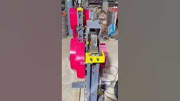 Combined punching and shearing machine, angle steel cutting #ironwork #machinery #punching