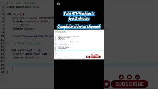 C++ ATM Machine  |  C++ Project  | How to create ATM Machine using C++ in just 2 minutes | software