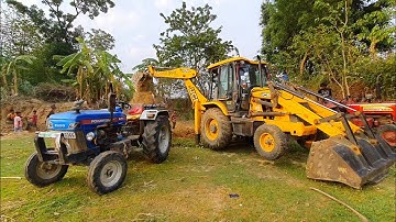 Jcb 3dx Backhoe Loader Machine Loading Red Mud In PowerTrack Euro 50 Tractor | Jcb Video | Jcb Video