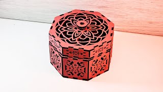 Octagonal Shaped Laser Cut Keepsake with Rotating Feature Spinner Gift Box Digital Download |#397|