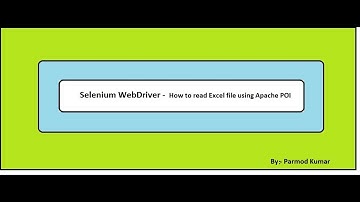 Selenium WebDriver -How to read excel file using Apache POI