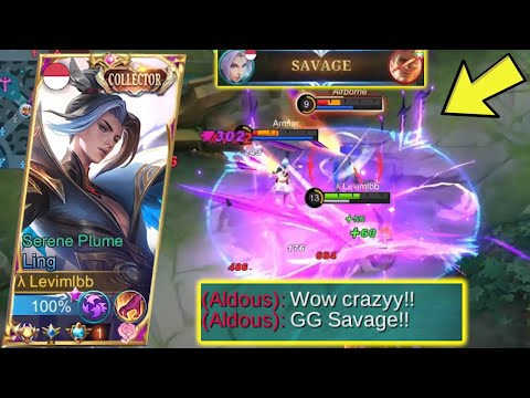 LING SAVAGE!! LEVIMLBB FIRST SAVAGE WITH CRAZY DAMAGE | LING FASTHAND GAMEPLAY - Mobile Legends