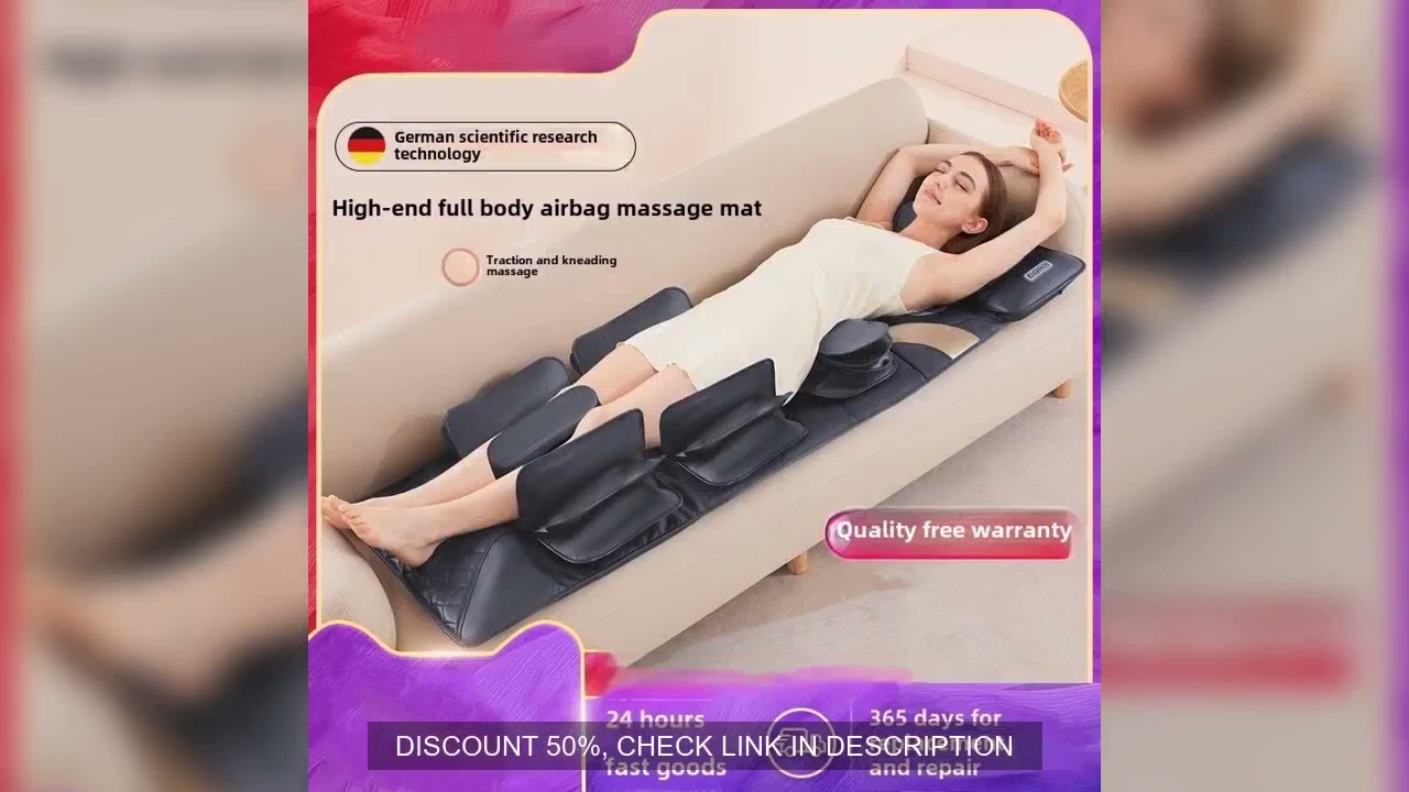 Upgrade Large Area Vibration Airbag Swing Heated Neck Massager Full Body Massage Mat Mattress Tracti