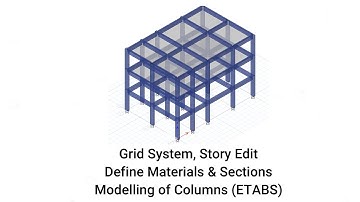 Grid System, Story Edit, Define Materials & Sections, Modelling of Columns (ETABS)