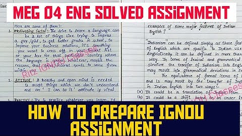 MEG 04 Solved Assignment 2020-21 || MEG 4 Solved Assignment 2021|How to prepare IGNOU Assignment