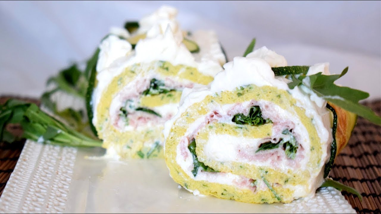 ROTOLO FRITTATA DI PATATE E ZUCCHINE Farcito Con Prosciutto e Rucola