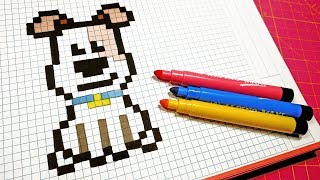 Handmade Pixel Art - How To Draw a Dog #pixelart