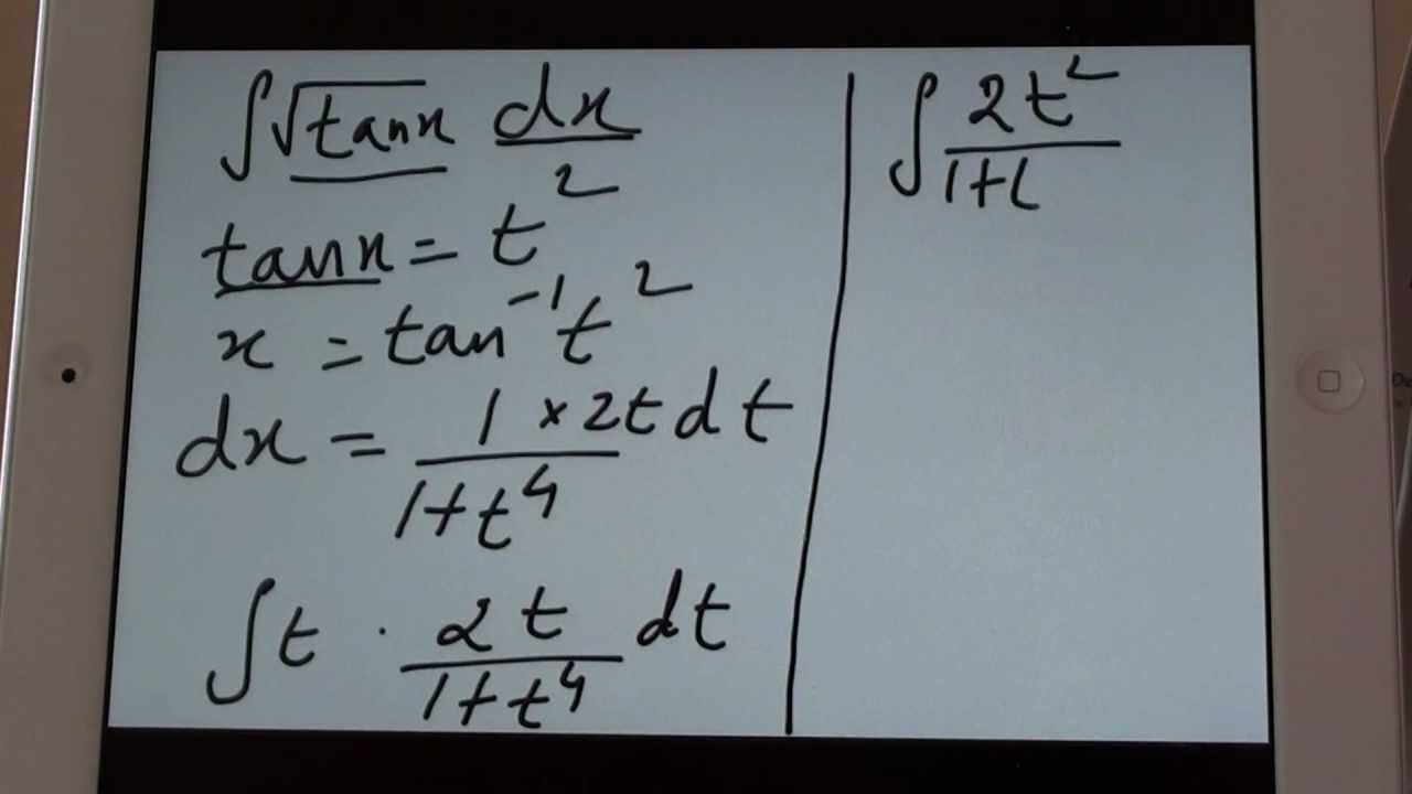 Indefinite integral root tanx part I YouTube