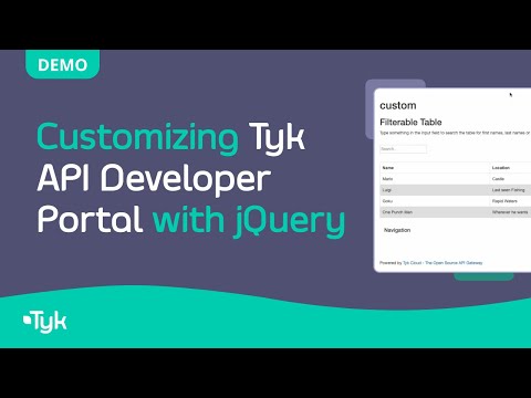 Customizing Tyk API Developer Portal with jQuery