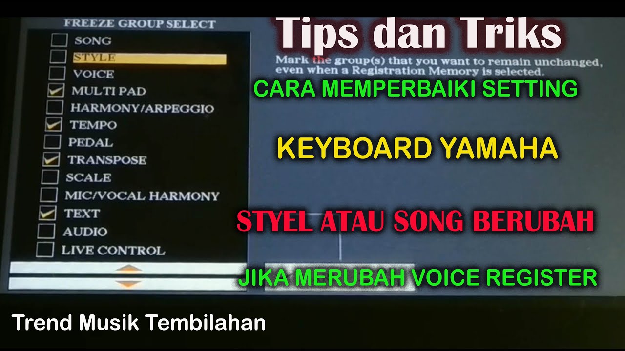 CARA MEMPERBAIKI SETTING KEYBOARD YAMAHA YANG BERUBAH STYLE SAAT PENCET TOMBOL REGIST MEMORI