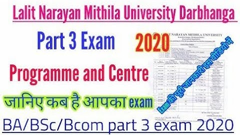 Lnmu part III programme & centre list Download kare PDF MAI