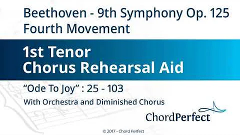 Beethoven's 9th Symphony Op 125 - 4th Movement - Ode to Joy - 1st Tenor Chorus Rehearsal Aid