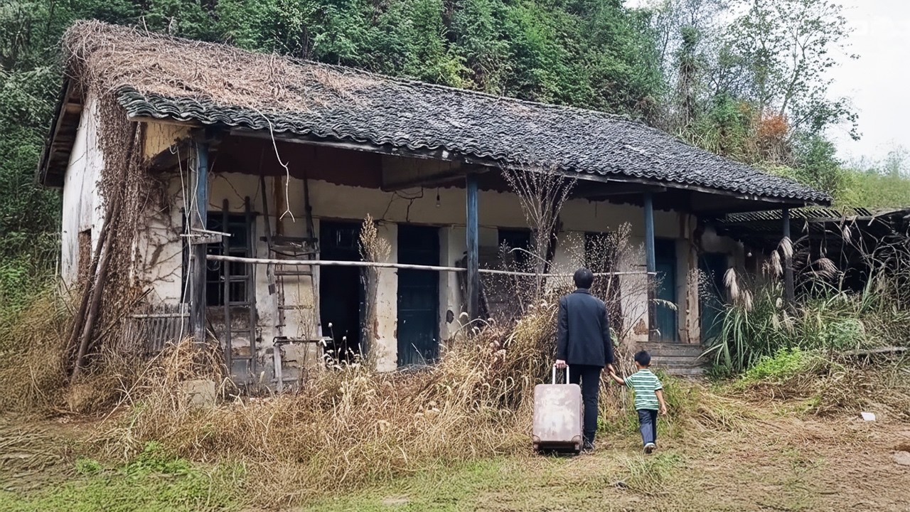 Стоя перед заброшенным старым домом, отец-одиночка и его сын превратили его в райский уголок мечты.