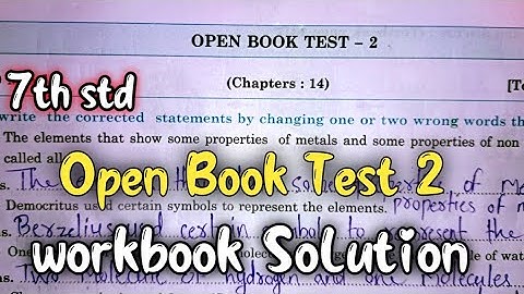 7th std Science Workbook OPEN BOOK TEST -2 question and answers