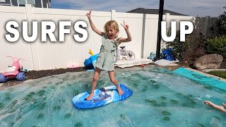 SURFING IN OUR BACKYARD! DIY FLOW RIDER